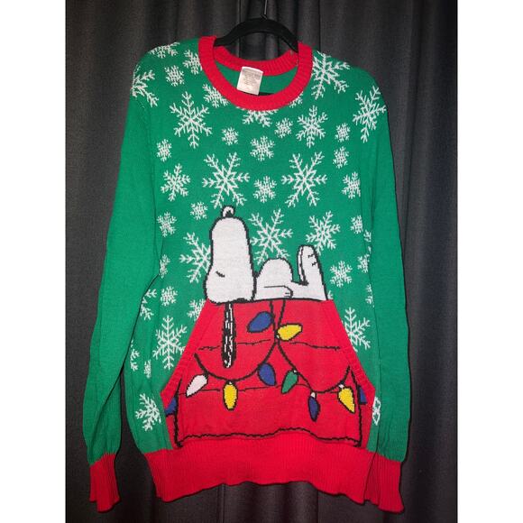 Ugly Christmas Sweater Xmas Size Large Snoopy - Picture 1 of 3